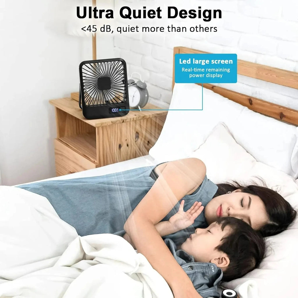 Ventilador de mesa, ventilador portátil recarregável usb, dobrável