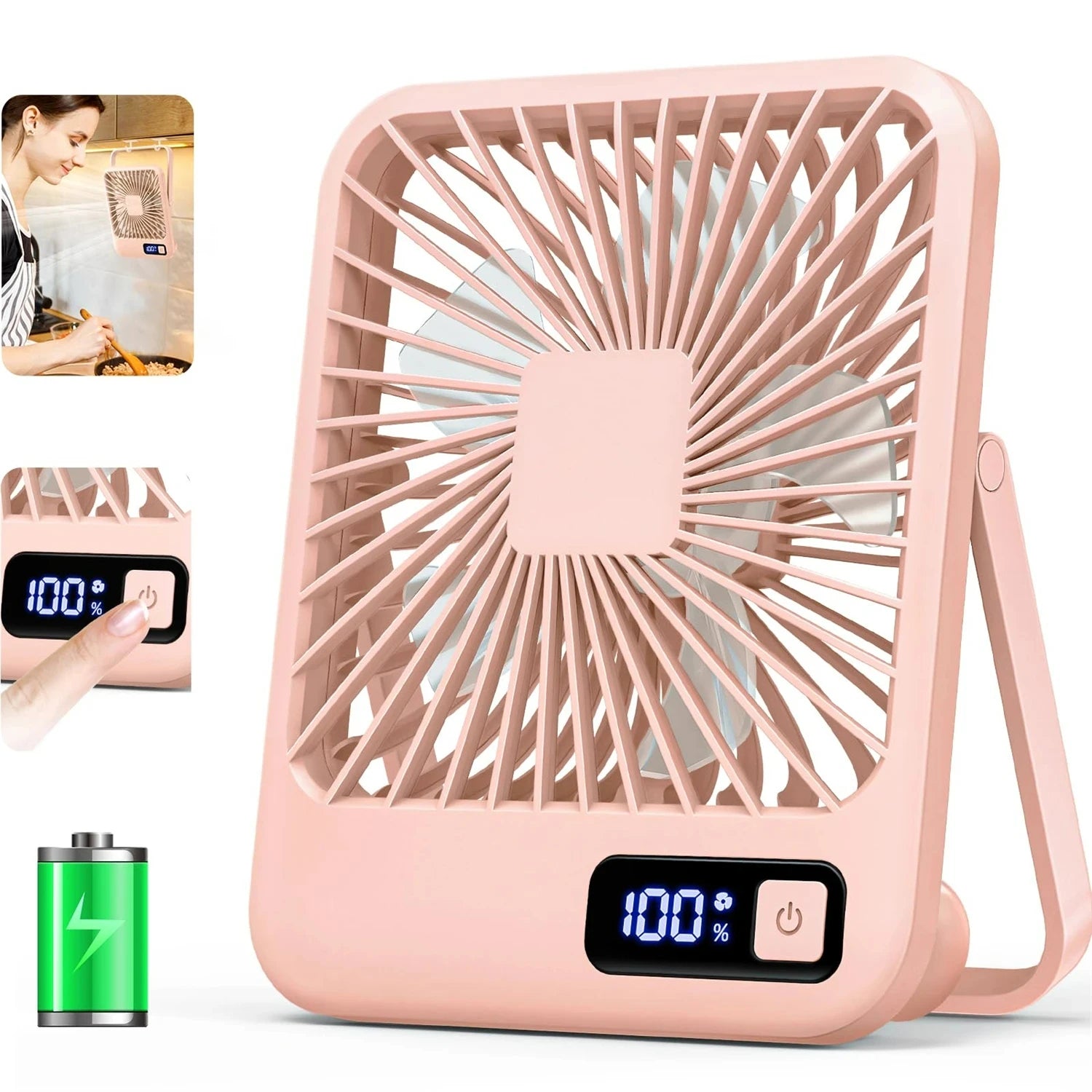 Ventilador de mesa, ventilador portátil recarregável usb, dobrável