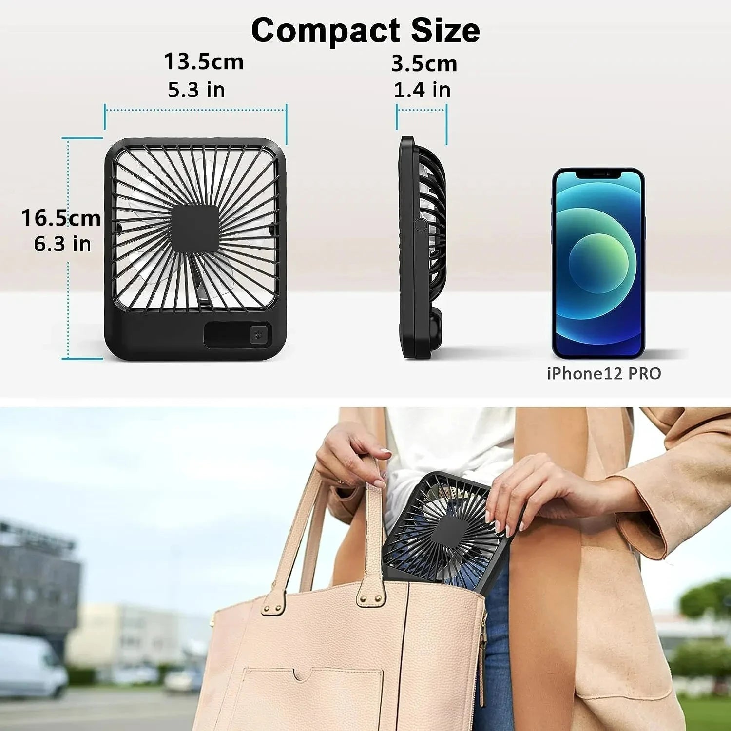 Ventilador de mesa, ventilador portátil recarregável usb, dobrável