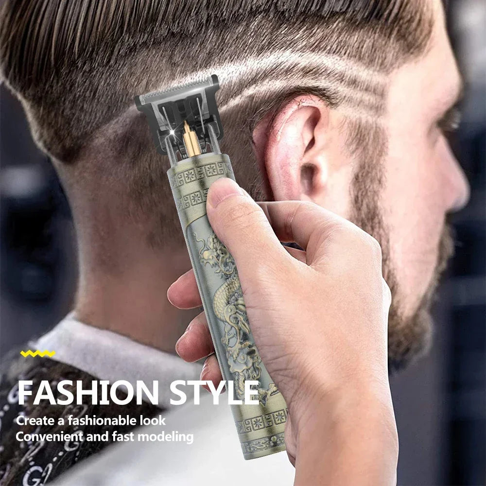 Professional T9 Vintage Electric Rechargeable Hair Clipper Machine Hair Barber Trimmer For Men Hair Cutting