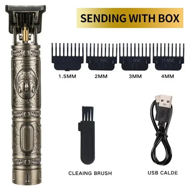 Professional T9 Vintage Electric Rechargeable Hair Clipper Machine Hair Barber Trimmer For Men Hair Cutting