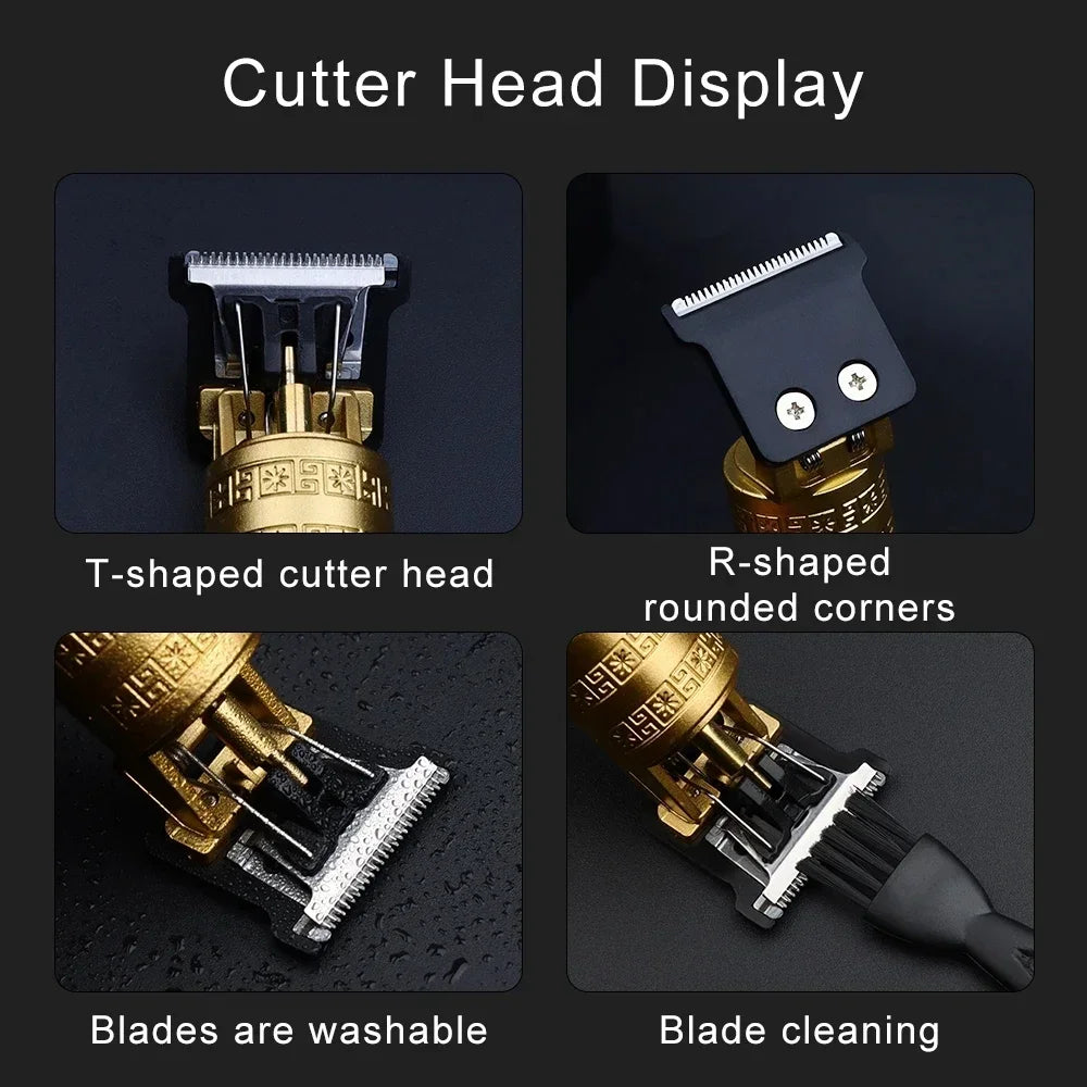 Professional T9 Vintage Electric Rechargeable Hair Clipper Machine Hair Barber Trimmer For Men Hair Cutting